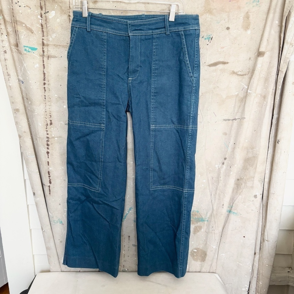 High-Rise Wide Leg Jeans in Blue Denim